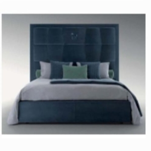 fabric modern bed italian luxury velvet padded quilted high headboard platform bed