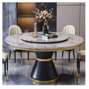 dining table and chairs luxury italian marble sintered stone round carbon steel framed dining table set
