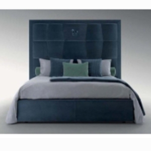 italian luxury velvet padded quilted high headboard platform bed