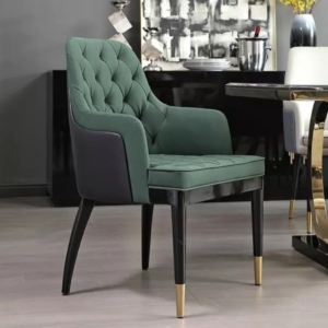two tone fabric dining armchair