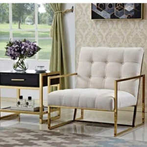 button stainless armchair