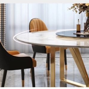 round table with turntable