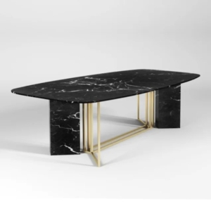 rectangle marble gold table
