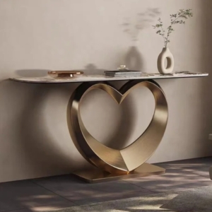 marble champagne love heart shape console