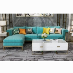 fabric l shape sofa luxury gold framed l shape sofa